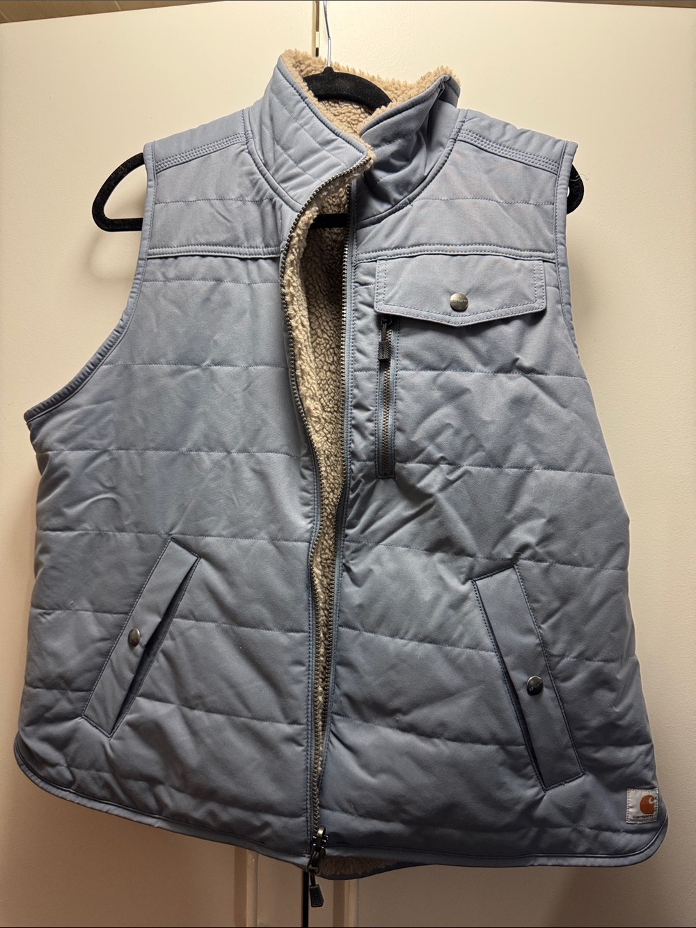 Carhartt Powder Blue Quilted Sherpa-Lined Vest